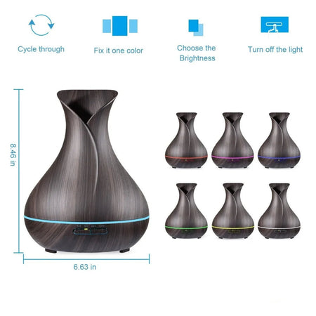 Tranquil Mist Maker 500ML Ultrasonic Air Humidifier with LED Lights