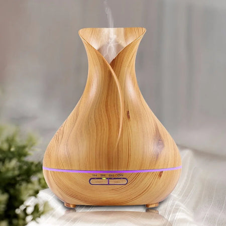 Tranquil Mist Maker 500ML Ultrasonic Air Humidifier with LED Lights Light Wood Grain / UK / CHINA