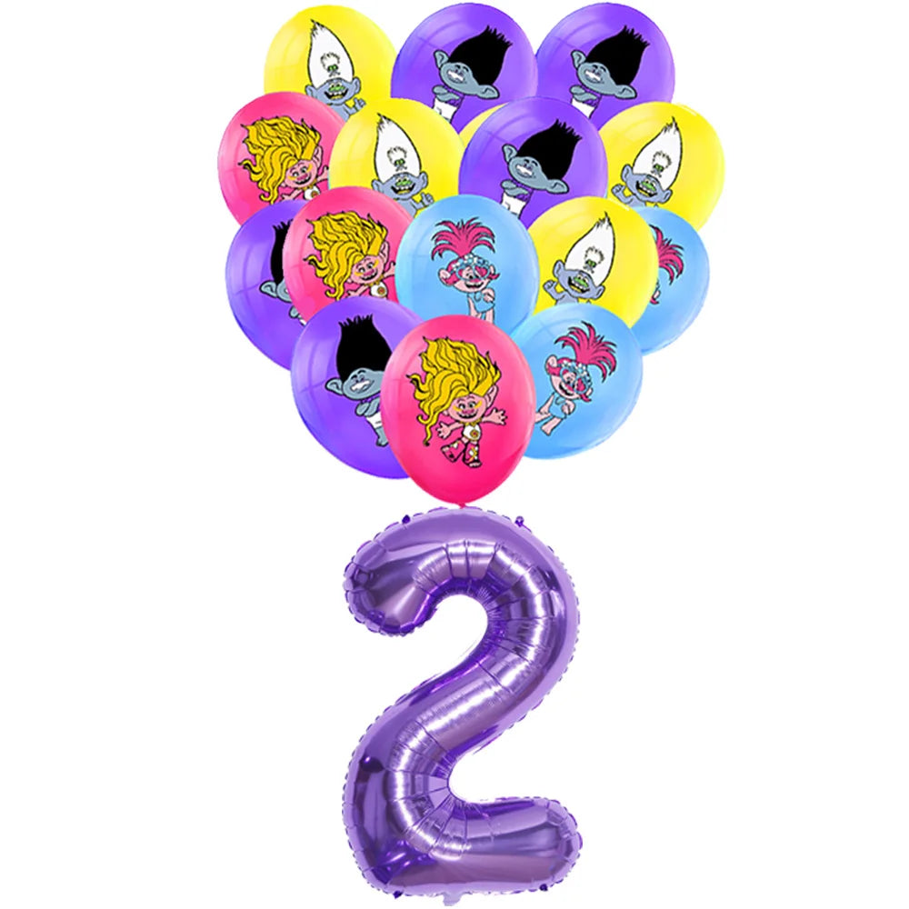 TROLLS Magic Hair Elf Theme Party Supplies Set 1set balloon-2