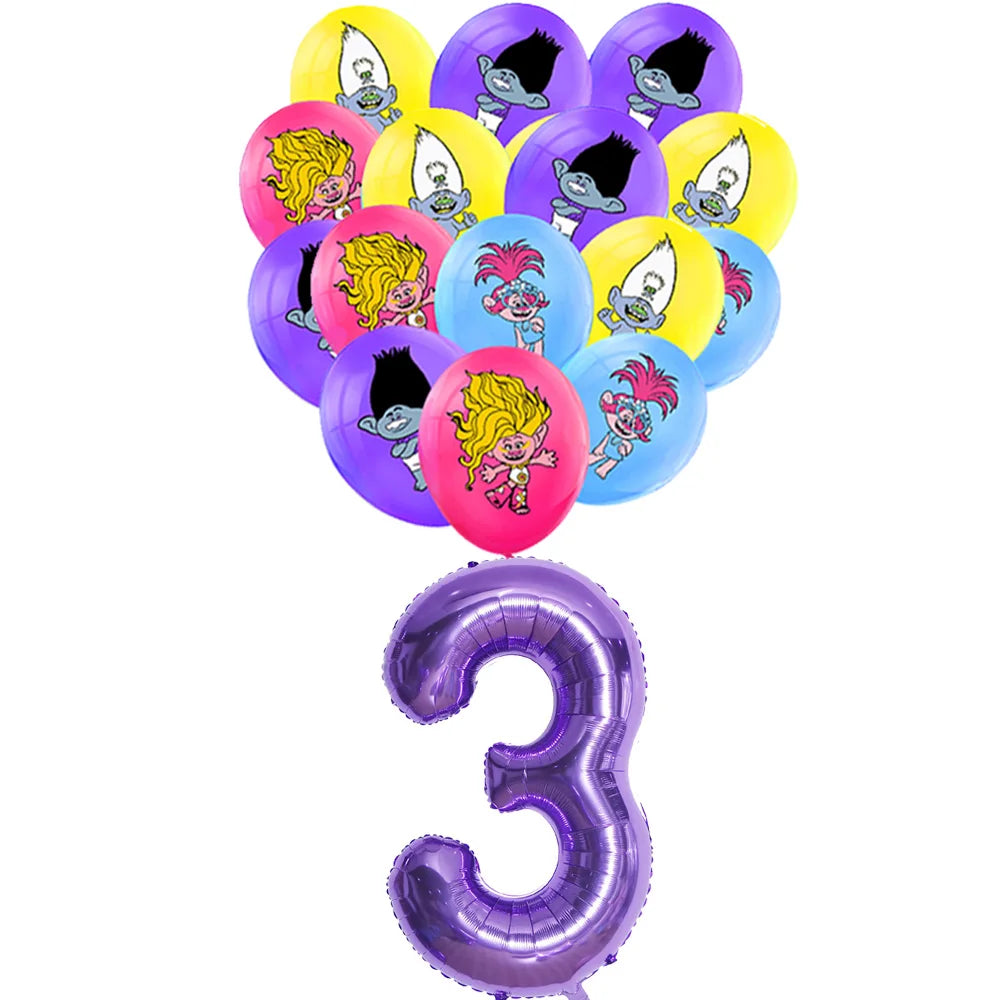 TROLLS Magic Hair Elf Theme Party Supplies Set 1set balloon-3