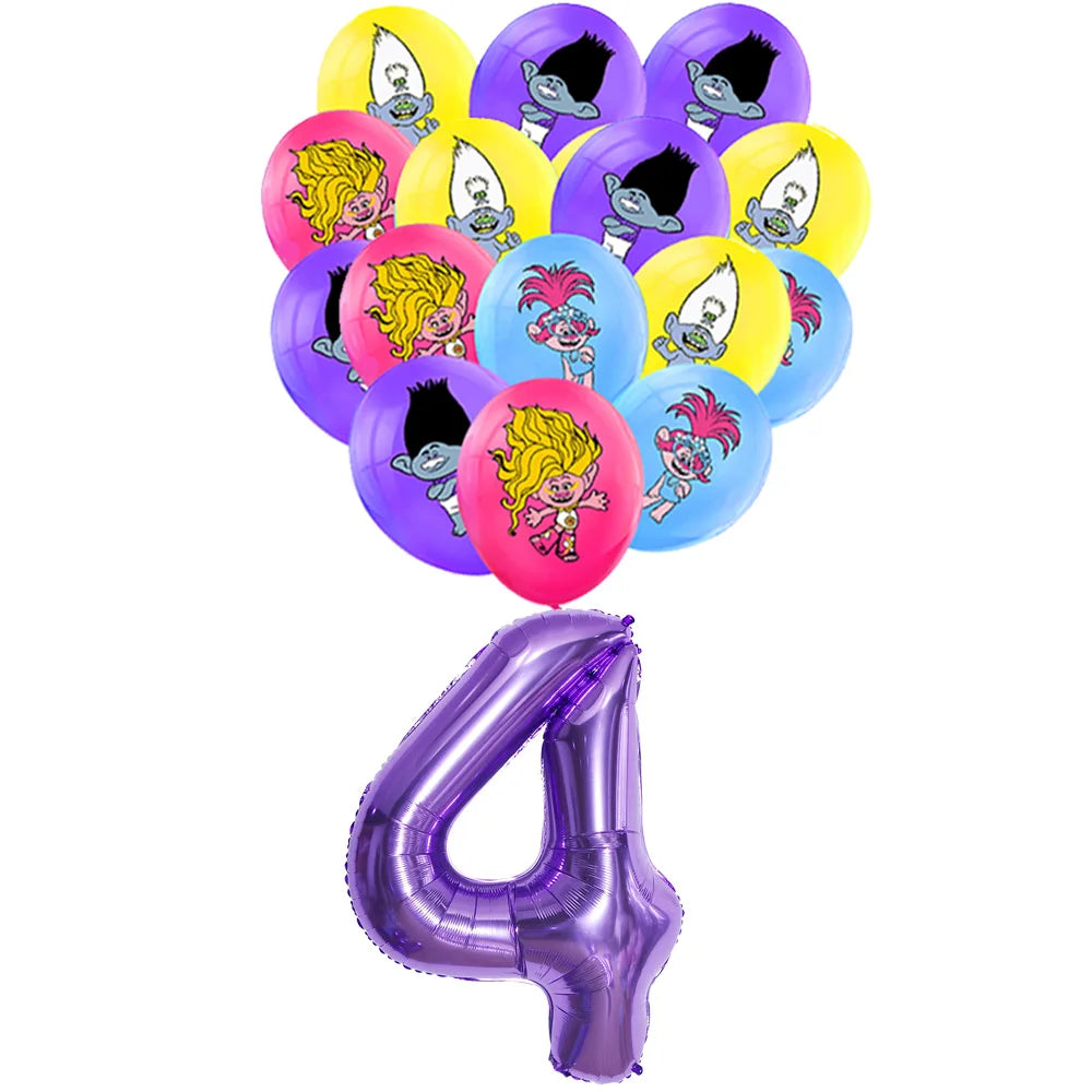 TROLLS Magic Hair Elf Theme Party Supplies Set 1set balloon-4