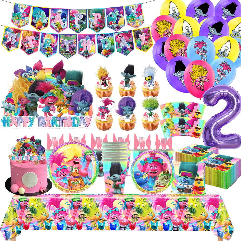 TROLLS Magic Hair Elf Theme Party Supplies Set