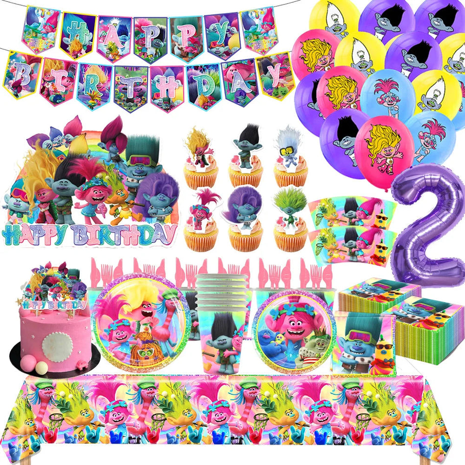 TROLLS Magic Hair Elf Theme Party Supplies Set