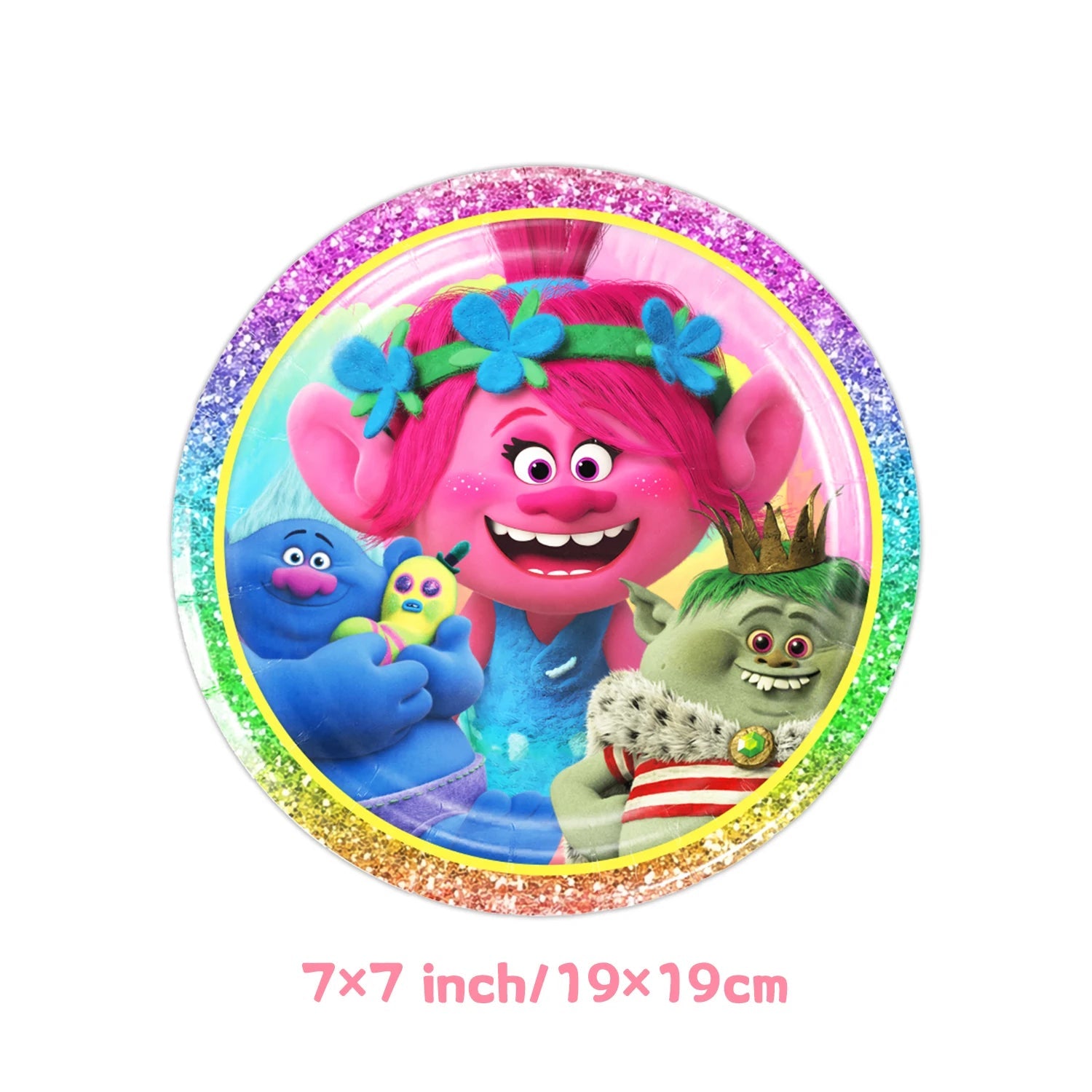 TROLLS Magic Hair Elf Theme Party Supplies Set 7inch palte 10pcs