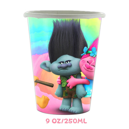 TROLLS Magic Hair Elf Theme Party Supplies Set cup 10pcs