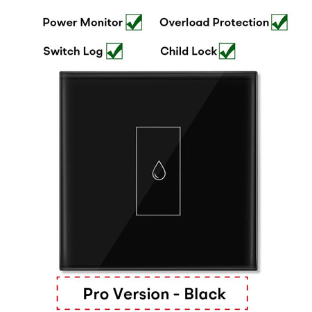 Tuya 20A EU WiFi Boiler Water Heater Switch Timer Power Monitor Overload Protection Smart Life App Remote Control Work with Alex Pro Version Black