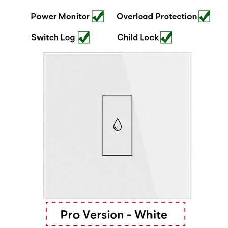 Tuya 20A EU WiFi Boiler Water Heater Switch Timer Power Monitor Overload Protection Smart Life App Remote Control Work with Alex Pro Version White