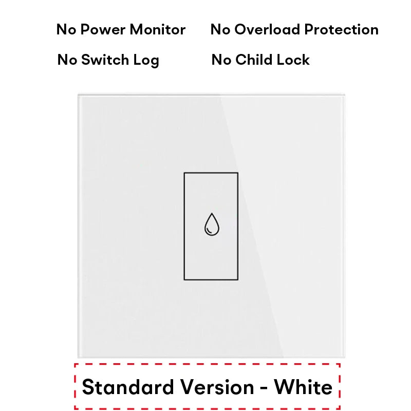 Tuya 20A EU WiFi Boiler Water Heater Switch Timer Power Monitor Overload Protection Smart Life App Remote Control Work with Alex Standard Ver White
