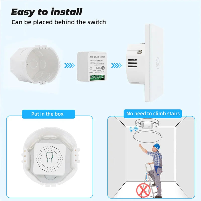 Tuya Mini Wifi Smart Switch Module 16A 2-Way Control Smart Home DIY Light Switches Smart Life wifi switch With Alexa Google Home