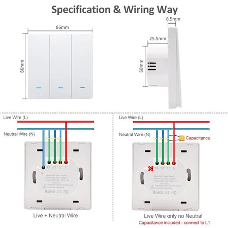 Tuya Smart Life Remote Light Switch ZigBee Pusher Push Button Switches Wall House Wireless Multi Control Alexa Google Home Voice