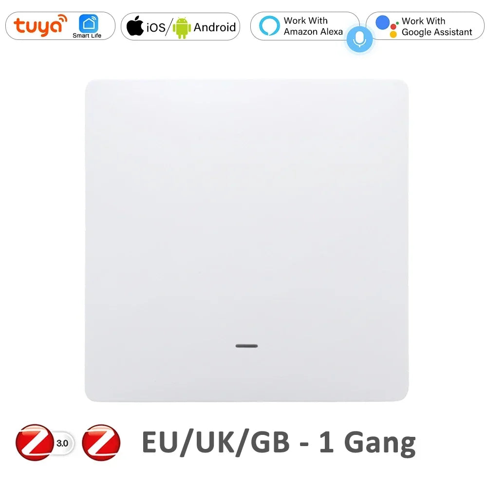 Tuya Smart Life Remote Light Switch ZigBee Pusher Push Button Switches Wall House Wireless Multi Control Alexa Google Home Voice