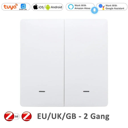Tuya Smart Life Remote Light Switch ZigBee Pusher Push Button Switches Wall House Wireless Multi Control Alexa Google Home Voice