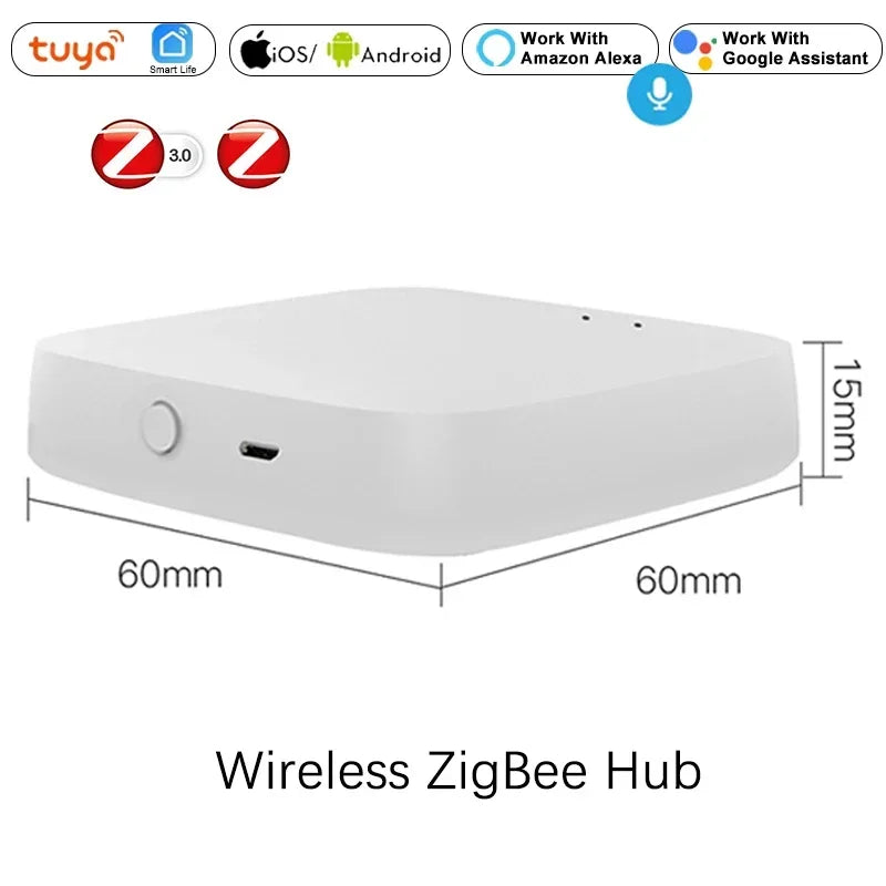 Tuya Smart Zigbee Gateway Hub Wifi Smart Home Bridge Smart Life Wireless Remote Voice Controller Work with Alexa Google Home
