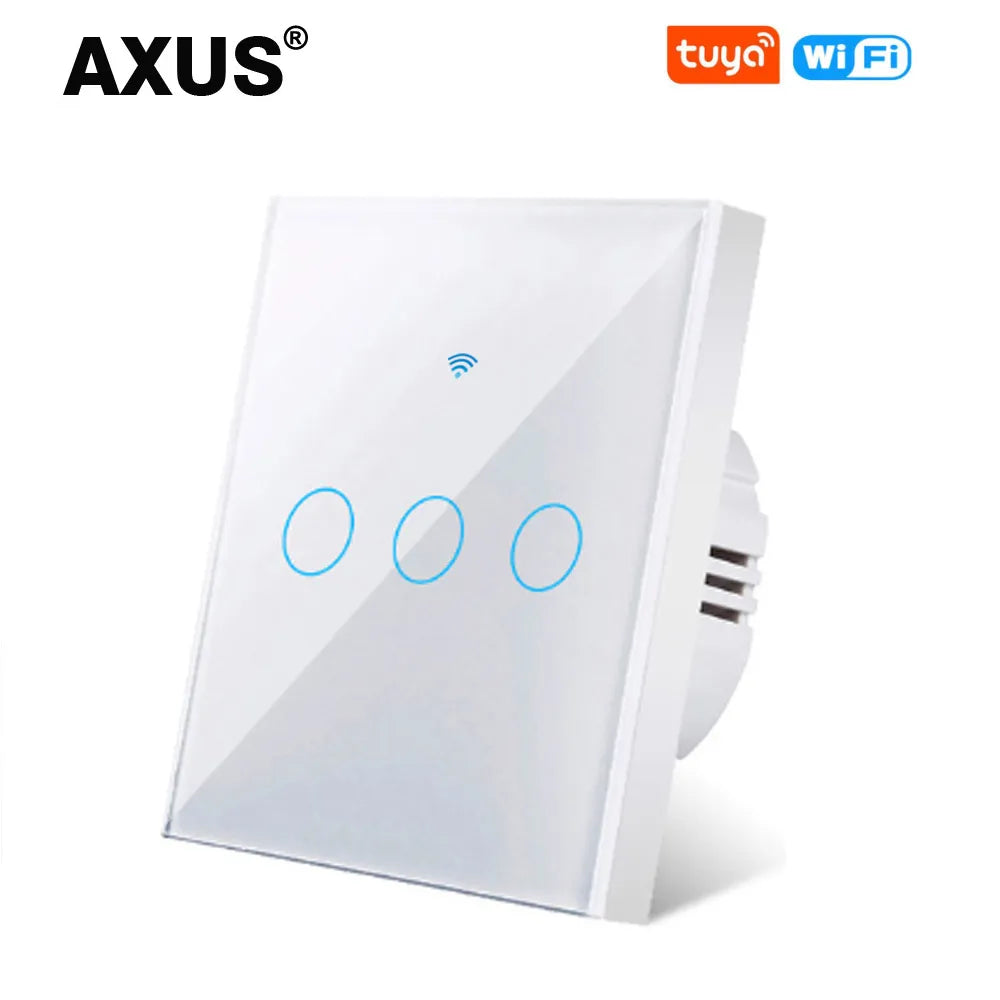 Tuya WiFi Smart Switch Works With Alexa No Neutral Wire Wireless RF433Mhz Remote Wall Touch Sensor Lightes Switch 1/2/3Gang