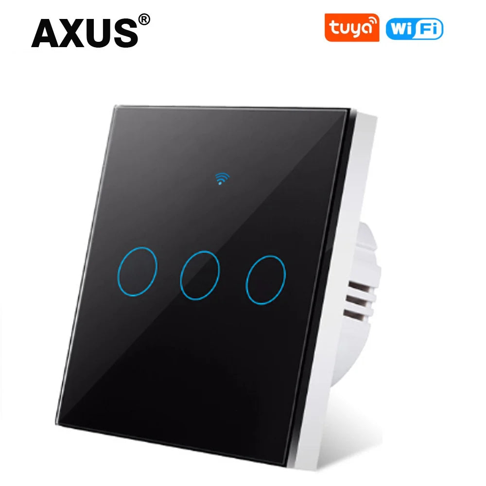 Tuya WiFi Smart Switch Works With Alexa No Neutral Wire Wireless RF433Mhz Remote Wall Touch Sensor Lightes Switch 1/2/3Gang
