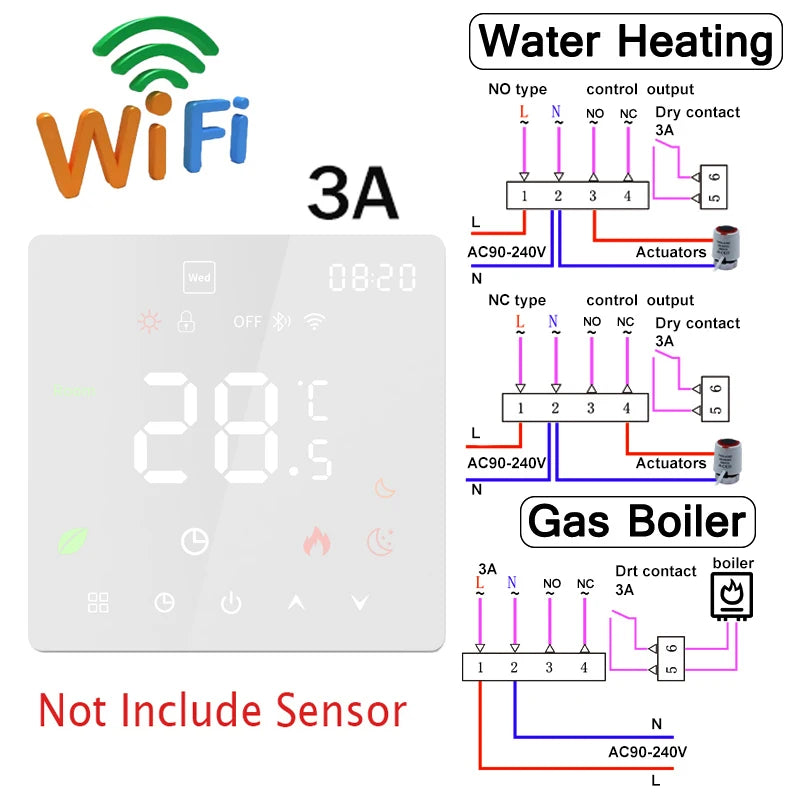 Tuya WiFi Smart Thermostat Electric Floor Heating TRV Water Gas Boiler Temperature Voice Remote Controller for Google Home Alexa