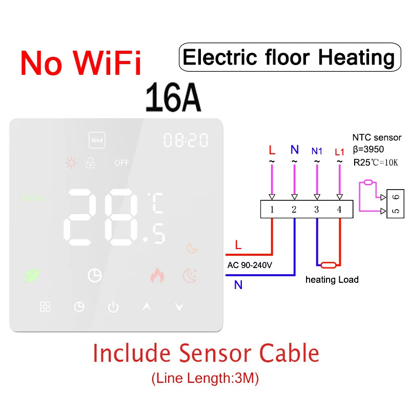 Tuya WiFi Smart Thermostat Electric Floor Heating TRV Water Gas Boiler Temperature Voice Remote Controller for Google Home Alexa