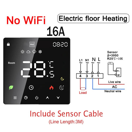 Tuya WiFi Smart Thermostat Electric Floor Heating TRV Water Gas Boiler Temperature Voice Remote Controller for Google Home Alexa