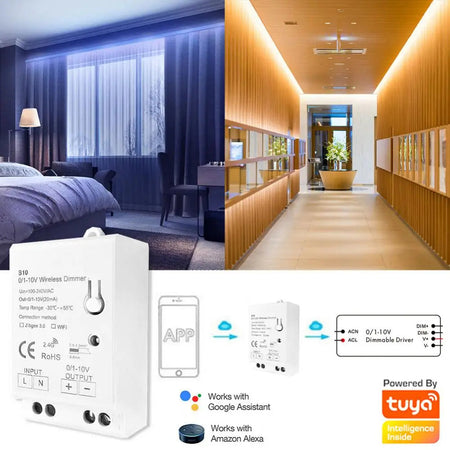 Tuya ZigBee 3.0 Wifi Dimmer Controller LED Lights AC100-240V 0/1-10V RGB Lamp Smart Life APP Control for Alexa Google Home