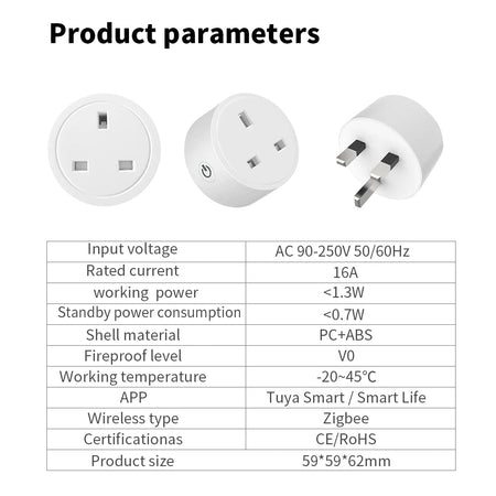 Tuya Zigbee Smart Socket wifi UK Plug realizes Whole-house intelligence by Zigbee Hub gateway control supports Google Home Alexa