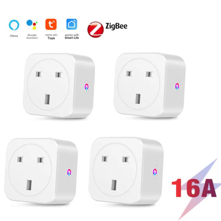 Tuya Zigbee Smart Socket wifi UK Plug realizes Whole-house intelligence by Zigbee Hub gateway control supports Google Home Alexa