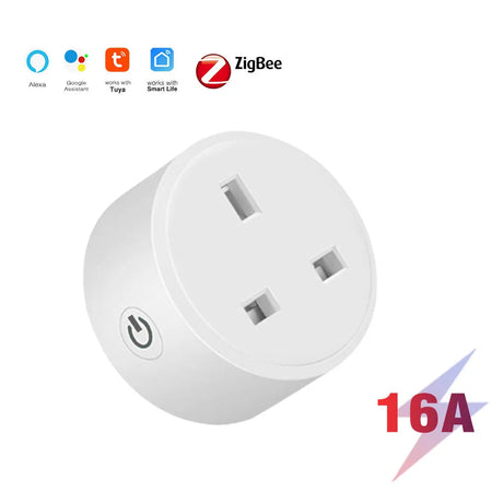 Tuya Zigbee Smart Socket wifi UK Plug realizes Whole-house intelligence by Zigbee Hub gateway control supports Google Home Alexa