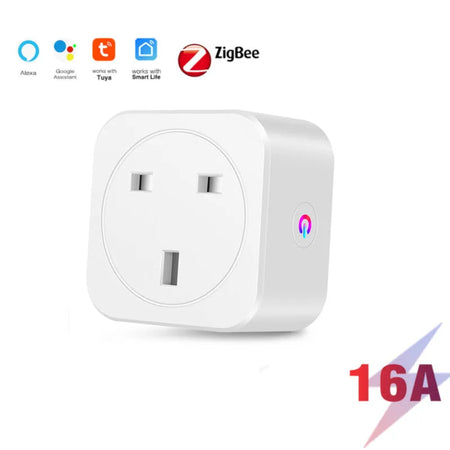 Tuya Zigbee Smart Socket wifi UK Plug realizes Whole-house intelligence by Zigbee Hub gateway control supports Google Home Alexa