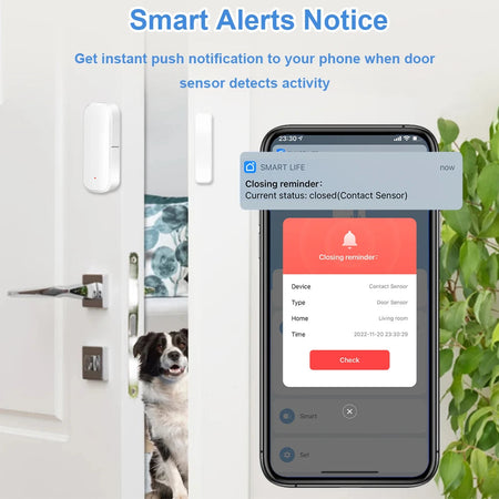 Tuya Zigbee Wifi Smart Door Sensor Door Open/Closed Detector Home Alarm Security Protection Smart Life Works with Alexa Googl