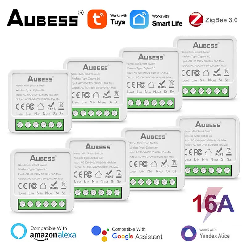 Tuya Zigbee / WiFi Smart Switch 16A 2-way Control Switch Smart Home Breaker Smart Life Control Work with Alexa Google Home Alice