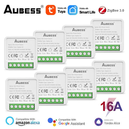 Tuya Zigbee / WiFi Smart Switch 16A 2-way Control Switch Smart Home Breaker Smart Life Control Work with Alexa Google Home Alice