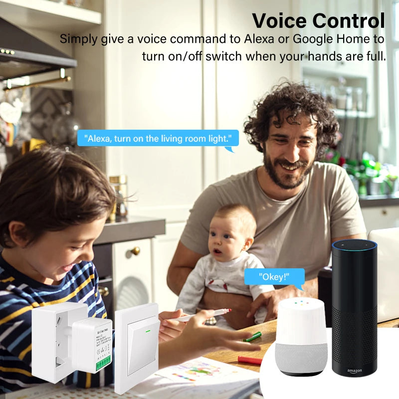 Tuya Zigbee / WiFi Smart Switch 16A 2-way Control Switch Smart Home Breaker Smart Life Control Work with Alexa Google Home Alice