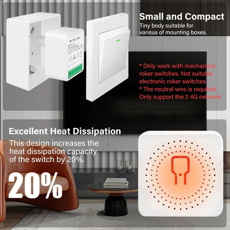 Tuya Zigbee / WiFi Smart Switch 16A 2-way Control Switch Smart Home Breaker Smart Life Control Work with Alexa Google Home Alice