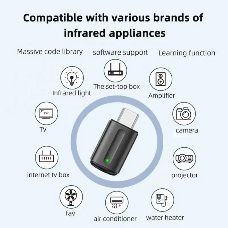 Type-C Micro USB Smart IR Remote Control Phone APP Mini Adapter Infrared Transmitter For Smartphone For TV Box Air Conditioner