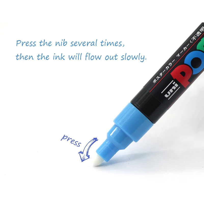 Uni Posca PC-3M 0.9-1.3mm Paint Marker Pen Graffiti Water-based Colored Marker Pens Permanent Paint Markers Office Stationery