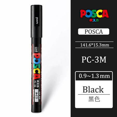 Uni Posca PC-3M 0.9-1.3mm Paint Marker Pen Graffiti Water-based Colored Marker Pens Permanent Paint Markers Office Stationery