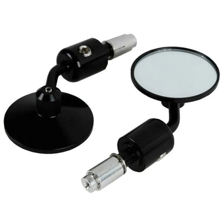 Universal CNC Aluminum Motorcycle Bar End Mirrors Black