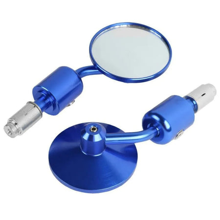 Universal CNC Aluminum Motorcycle Bar End Mirrors Blue
