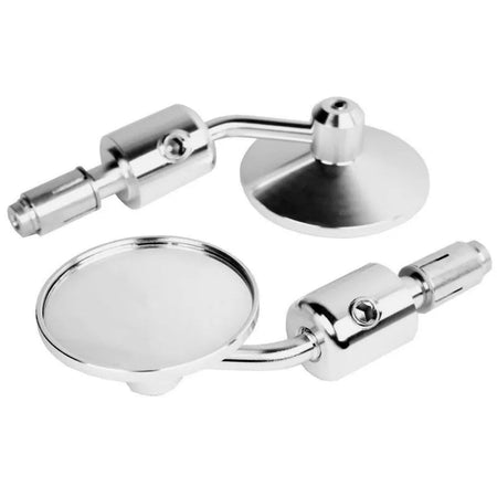 Universal CNC Aluminum Motorcycle Bar End Mirrors Silver