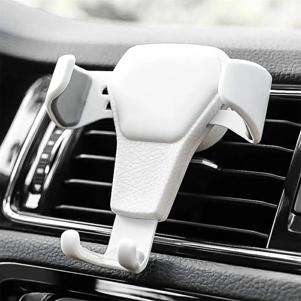 Universal Gravity Auto Phone Holder Car Air Vent Clip Mount Mobile Phone Holder Cell Phone Stand Support For iPhone For Samsung White