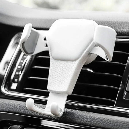 Universal Gravity Auto Phone Holder Car Air Vent Clip Mount Mobile Phone Holder Cell Phone Stand Support For iPhone For Samsung White