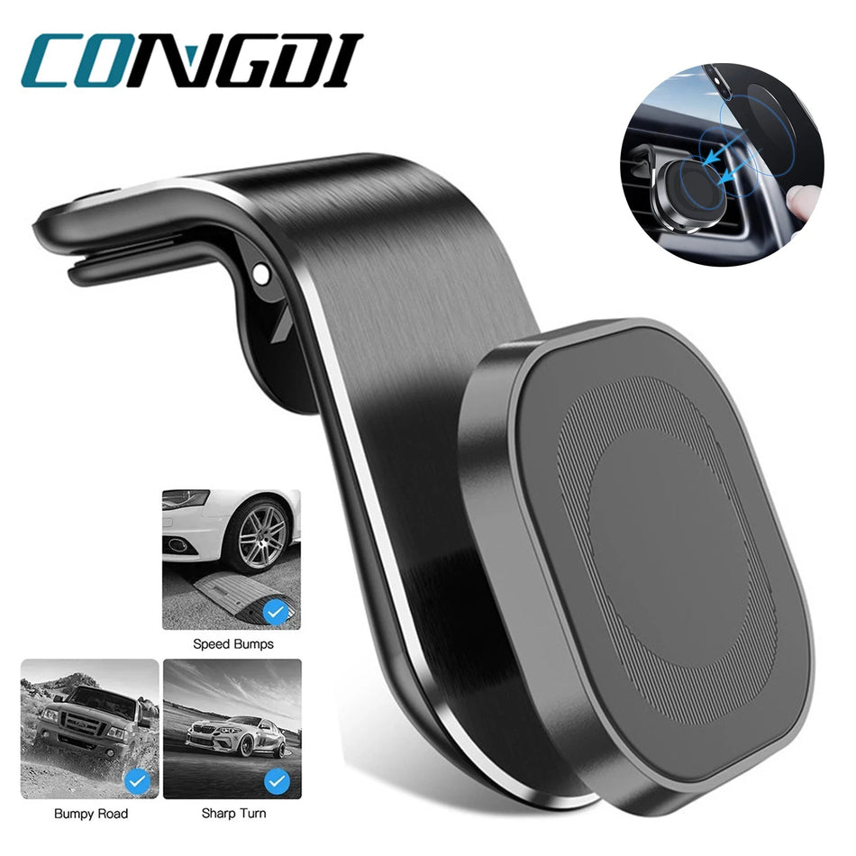 Universal Magnetic Car Phone Holder with 360&amp;deg; Rotation Support for iPhone 14 Samsung Xiaomi - Easy Installation &amp;amp; Secure Hold