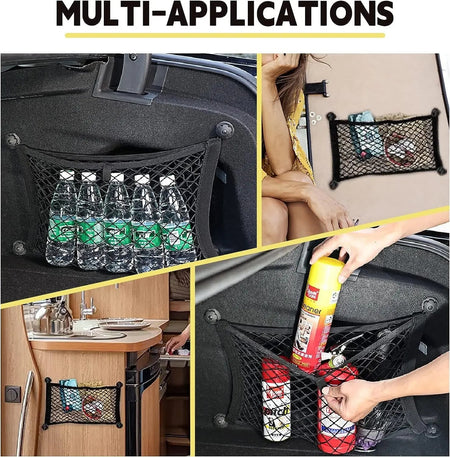 Universal Mesh Cargo Net for Car Storage Car-Net Pocket Storage Stretchable Mesh Pocket Net Wall Sticker Organizer Pouch Bag