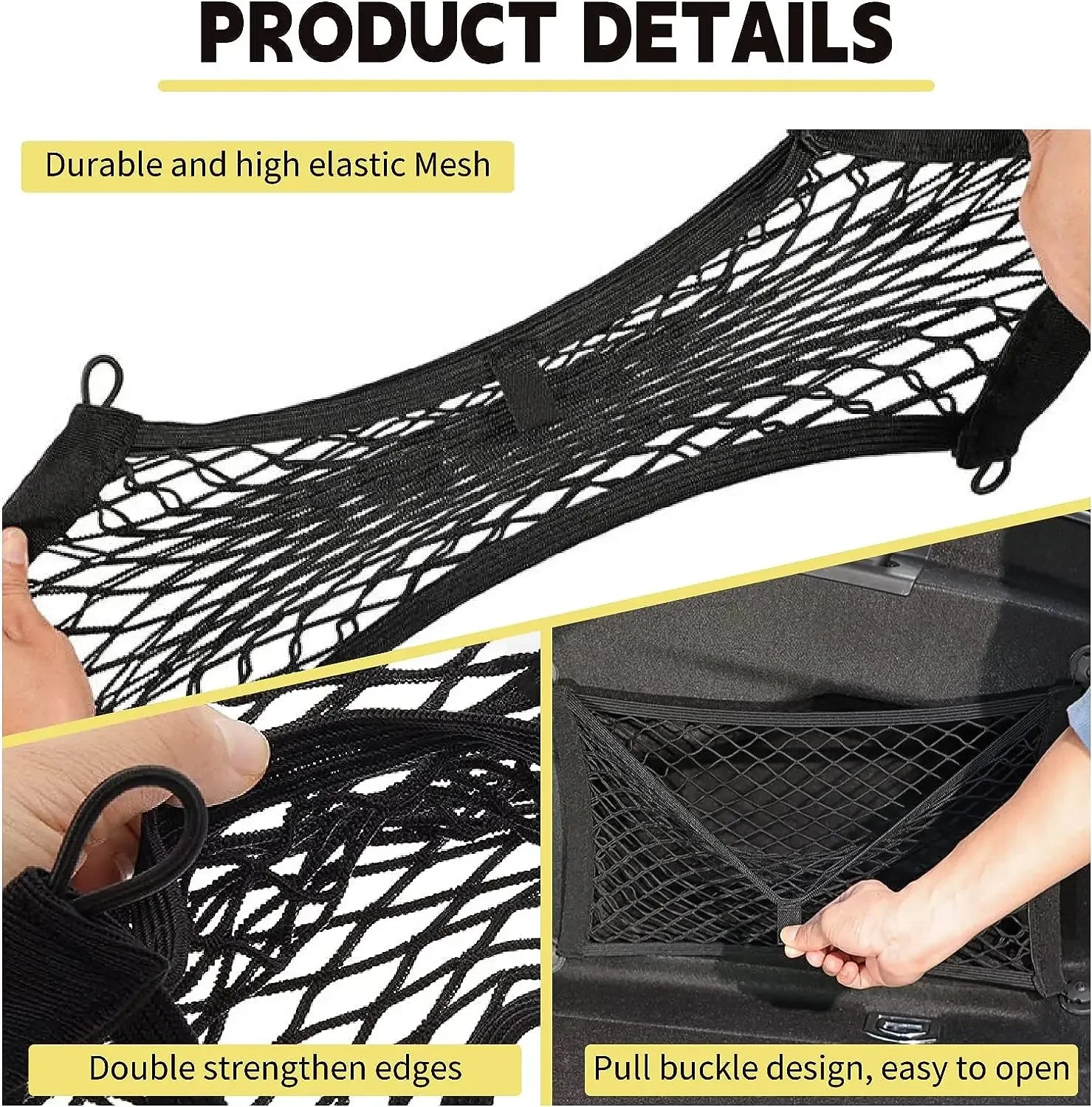 Universal Mesh Cargo Net for Car Storage Car-Net Pocket Storage Stretchable Mesh Pocket Net Wall Sticker Organizer Pouch Bag