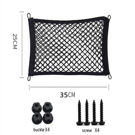 Universal Mesh Cargo Net for Car Storage Car-Net Pocket Storage Stretchable Mesh Pocket Net Wall Sticker Organizer Pouch Bag doublelayer 25x35cm