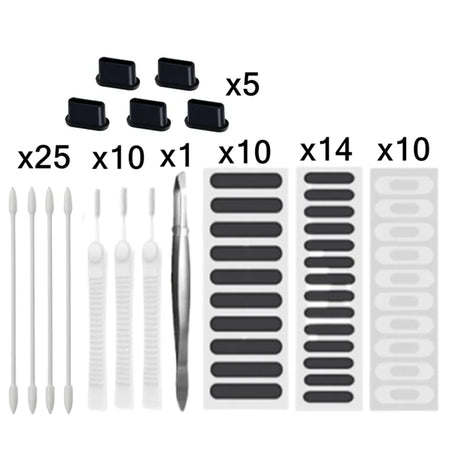 Universal Mobile Phone Speaker Dust Plug Mesh Sticker for iPhone 15 14 Pro Samsung Mi Charging Port Protector Cleaning Brush Kit