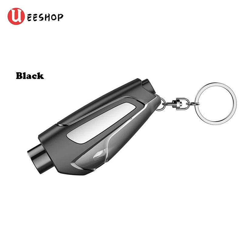 Upgrade 1pcs Portable Car Safety Hammer Spring Type Escape Hammer Window Breaker Punch Seat Belt Cutter Hammer Key Chain Marteau