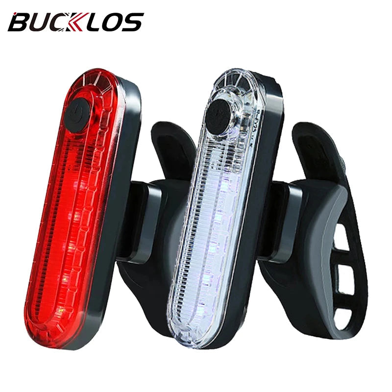 USB Rechargeable Mini Bicycle Taillight: Red &amp;amp; White Front Rear Light