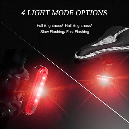 USB Rechargeable Mini Bicycle Taillight: Red &amp;amp; White Front Rear Light