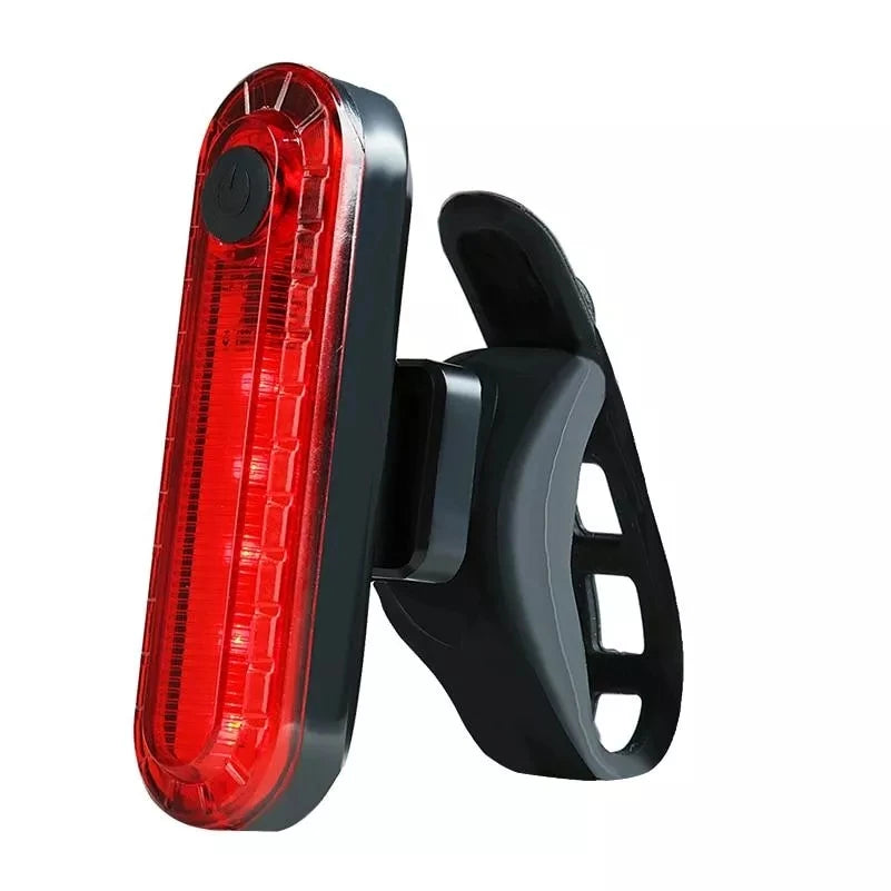 USB Rechargeable Mini Bicycle Taillight: Red &amp;amp; White Front Rear Light Bike Red Light