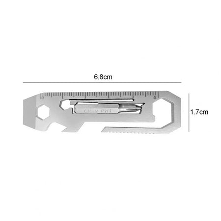 Useful Multitool Card Stainless Steel Outdoor Tool Card Mini 7 in 1 Tool Combination Multitool Card  Hexagon Wrench